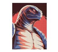 52x38cm/1000pcs Puzzle Stylized Turtle Illustration Puzzle pour Adultes Jeux Relaxants Améliore La Mémoire Cadeaux Uniques d'anniversaire Et De Noël 52x38cm/1000pcs