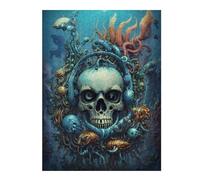 52x38cm/1000pcs Puzzles Bio Punk Music Skull Water Puzzles pour Adultes Jeux De Détente Décoration Parfaite Cadeaux Uniques d'anniversaire Et De Noël 52x38cm/1000pcs