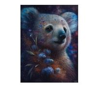 52x38cm/1000pcs Puzzles Cosmic Koala with Flowers-2 Puzzles pour Adultes, Jeux Familiaux, Décoration Murale, Cadeaux Uniques d'anniversaire Et De Noël 52x38cm/1000pcs