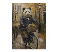 52x38cm/1000pcs Puzzles Panda Amsterdam Bicycle Puzzles pour Adultes Jeux De Détente Décoration Parfaite Cadeaux Uniques d'anniversaire Et De Noël 52x38cm/1000pcs