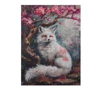 52x38cm/1000pcs Puzzles pour Adolescentes Beautiful Fox Blossom Tree Jeu De Puzzle Et Casse-tête pour Adultes - Cadeaux pour Femmes (Anniversaire, Noël) 52x38cm/1000pcs