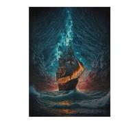 52x38cm/1000pcs Puzzles pour Adolescentes Stormy Sails Through Clouds Jeu De Puzzle Et Casse-tête pour Adultes - Cadeaux pour Femmes (Anniversaire, Noël) 52x38cm/1000pcs
