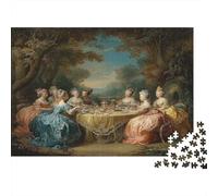 52x38cm/1000pcs Puzzles pour Adolescents Adultes Dames élégantes dînant Réunion de Jardin Baroque