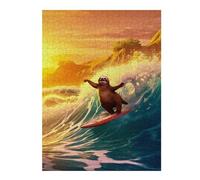 52x38cm/1000pcs Puzzles pour Adolescents Amazing Sloth Holiday Beac Puzzle pour Adultes, Jeu De Réflexion, Cadeau pour Femmes, Défi Éducatif 52x38cm/1000pcs