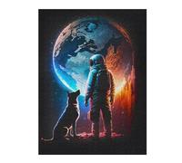 52x38cm/1000pcs Puzzles pour Adolescents Astronaut and Dog Journey Puzzle Anti-Stress - Décoration Idéale pour Un Anniversaire Ou Noël 52x38cm/1000pcs
