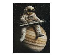 52x38cm/1000pcs Puzzles pour Adolescents Astronaut Playing Keyboard on Jupiter Puzzles pour Adultes : Jeux Relaxants, Défis Difficiles, Cadeaux Et Anniversaires Uniques 52x38cm/1000pcs