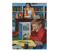 52x38cm/1000pcs Puzzles pour Adolescents At The Library Puzzles Jeux Amusants Découpe De Précision Cadeaux Uniques pour Anniversaire Et Noël 52x38cm/1000pcs