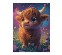 52x38cm/1000pcs Puzzles pour Adolescents Baby Highland Cow Puzzle Mural, Jouet, Décoration, Défi Difficile, Cadeau Anti-Stress 52x38cm/1000pcs