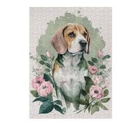 52x38cm/1000pcs Puzzles pour Adolescents Beagle Floral Portrait Puzzles pour Adultes : Analyse Et Logique du Jeu Pratique pour Anniversaire, Noël 52x38cm/1000pcs