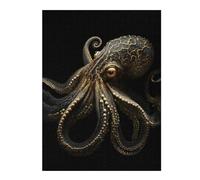 52x38cm/1000pcs Puzzles pour Adolescents Black and Gold Octopus Puzzle pour Adultes - Jeu Manuel - Décoration Parfaite - Difficile Et Stimulant 52x38cm/1000pcs
