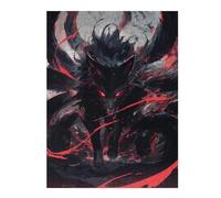 52x38cm/1000pcs Puzzles pour Adolescents Black Kitsune Power Puzzle Anti-Stress - Décoration Idéale pour Un Anniversaire Ou Noël 52x38cm/1000pcs