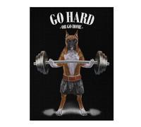 52x38cm/1000pcs Puzzles pour Adolescents Boxer Dog Weightlifting Puzzles Jeux Amusants Découpe De Précision Cadeaux Uniques pour Anniversaire Et Noël 52x38cm/1000pcs