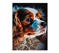 52x38cm/1000pcs Puzzles pour Adolescents Cavalier King Dog Puzzles Jeux Amusants Découpe De Précision Cadeaux Uniques pour Anniversaire Et Noël 52x38cm/1000pcs