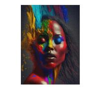 52x38cm/1000pcs Puzzles pour Adolescents Colorful Abstract Portrait -7 Puzzles pour Adultes Jeu Manuel Défi Difficile Aidez Votre Cerveau À Faire Travailler 52x38cm/1000pcs
