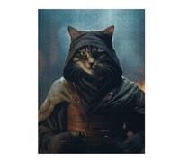 52x38cm/1000pcs Puzzles pour Adolescents Dark Evil Funny Ninja Cat Puzzle pour Adultes, Jeu De Réflexion, Cadeau pour Femmes, Défi Éducatif 52x38cm/1000pcs