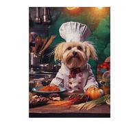 52x38cm/1000pcs Puzzles pour Adolescents Dog Chef Funny Casse-têtes pour Adolescents - Jeu De Réflexion - Cadeau d'anniversaire - Activités Amusantes À La Maison 52x38cm/1000pcs