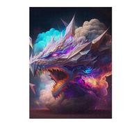 52x38cm/1000pcs Puzzles pour Adolescents Dragon in Smoke Puzzle Mural, Jouet, Décoration, Défi Difficile, Cadeau Anti-Stress 52x38cm/1000pcs