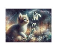 52x38cm/1000pcs Puzzles pour Adolescents Enchanted Forest Kitten Puzzles pour Adultes - Jouets Anti-Stress - Décoration Parfaite - Activités Ludiques À La Maison 52x38cm/1000pcs