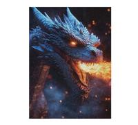 52x38cm/1000pcs Puzzles pour Adolescents Fiery Dragon Portrait Puzzle Mural, Jouet, Décoration, Défi Difficile, Cadeau Anti-Stress 52x38cm/1000pcs