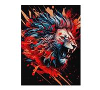 52x38cm/1000pcs Puzzles pour Adolescents Fiery Lion's Roar -3 Puzzles pour Adultes Jeux De Détente Découpe De Précision Interaction Parent-Enfant 52x38cm/1000pcs