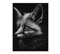 52x38cm/1000pcs Puzzles pour Adolescents Fox BW Puzzle Mural, Jouet, Décoration, Défi Difficile, Cadeau Anti-Stress 52x38cm/1000pcs