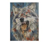 52x38cm/1000pcs Puzzles pour Adolescents Funny Angry Gray Wolf Food Puzzle pour Adultes - Jeu De Réflexion - Anti-Stress - Stimule Le Cerveau