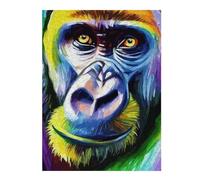 52x38cm/1000pcs Puzzles pour Adolescents Funny Gorilla Face Art Casse-têtes pour Adolescents - Jeu De Réflexion - Cadeau d'anniversaire - Activités Amusantes À La Maison 52x38cm/1000pcs