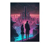 52x38cm/1000pcs Puzzles pour Adolescents Future Love Cityscape Puzzle Anti-Stress - Décoration Idéale pour Un Anniversaire Ou Noël 52x38cm/1000pcs