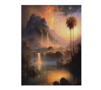 52x38cm/1000pcs Puzzles pour Adolescents Golden Sunset Oasis -1 Puzzle Anti-Stress - Décoration Idéale pour Un Anniversaire Ou Noël 52x38cm/1000pcs