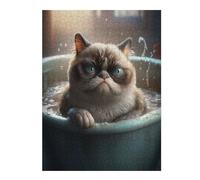 52x38cm/1000pcs Puzzles pour Adolescents Grumpy Cat Meme Bathtub Puzzles pour Adultes : Analyse Et Logique du Jeu Pratique pour Anniversaire, Noël 52x38cm/1000pcs