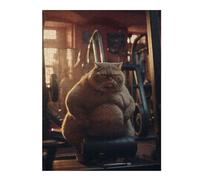52x38cm/1000pcs Puzzles pour Adolescents Grumpy Fat Cat Fitness Puzzle pour Adultes - Jeu De Réflexion - Anti-Stress - Stimule Le Cerveau