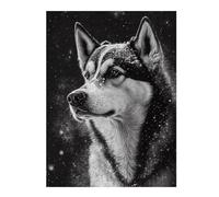 52x38cm/1000pcs Puzzles pour Adolescents Husky Animal Snow Puzzles pour Adultes - Jeu De Réflexion - Décoration Intérieure - Difficile Et Stimulant 52x38cm/1000pcs