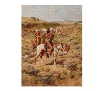52x38cm/1000pcs Puzzles pour Adolescents Indians in Battle Puzzles Jeux Amusants Découpe De Précision Cadeaux Uniques pour Anniversaire Et Noël 52x38cm/1000pcs