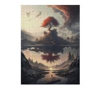 52x38cm/1000pcs Puzzles pour Adolescents Island of The Red Tree Puzzle Mural, Jouet, Décoration, Défi Difficile, Cadeau Anti-Stress 52x38cm/1000pcs