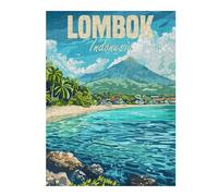 52x38cm/1000pcs Puzzles pour Adolescents Lombok Island Indonesia Casse-têtes pour Adolescents - Jeu De Réflexion - Cadeau d'anniversaire - Activités Amusantes À La Maison 52x38cm/1000pcs