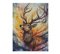 52x38cm/1000pcs Puzzles pour Adolescents Magical Deer Puzzles pour Adultes - Jeu De Réflexion - Décoration Intérieure - Difficile Et Stimulant 52x38cm/1000pcs