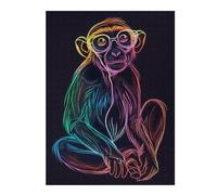 52x38cm/1000pcs Puzzles pour Adolescents Monkey Animal Neon Puzzles pour Adultes Jeu Manuel Défi Difficile Aidez Votre Cerveau À Faire Travailler 52x38cm/1000pcs