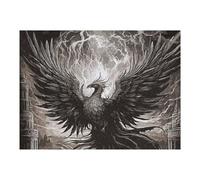 52x38cm/1000pcs Puzzles pour Adolescents Mystic Black Phoenix Puzzles pour Adultes - Jouets Anti-Stress - Décoration Parfaite - Activités Ludiques À La Maison 52x38cm/1000pcs
