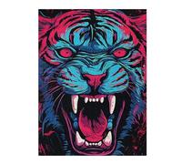 52x38cm/1000pcs Puzzles pour Adolescents Neon Vintage Tiger Puzzle Anti-Stress - Décoration Idéale pour Un Anniversaire Ou Noël 52x38cm/1000pcs