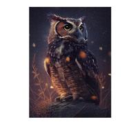 52x38cm/1000pcs Puzzles pour Adolescents Owl Night Puzzles pour Adultes : Analyse Et Logique du Jeu Pratique pour Anniversaire, Noël 52x38cm/1000pcs