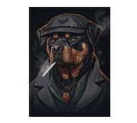 52x38cm/1000pcs Puzzles pour Adolescents Rottweiler Gangster Suit Puzzles pour Adultes : Analyse Et Logique du Jeu Pratique pour Anniversaire, Noël 52x38cm/1000pcs