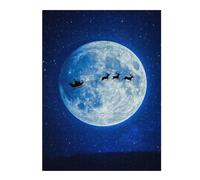 52x38cm/1000pcs Puzzles pour Adolescents Santas Sleigh on Christmas Eve Puzzles Jeux Amusants Découpe De Précision Cadeaux Uniques pour Anniversaire Et Noël 52x38cm/1000pcs