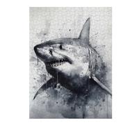 52x38cm/1000pcs Puzzles pour Adolescents Shark Inked Marine Hunter Puzzles pour Adultes - Jeu De Réflexion - Décoration Intérieure - Difficile Et Stimulant 52x38cm/1000pcs