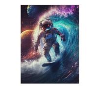 52x38cm/1000pcs Puzzles pour Adolescents Space Surfing Adventure-10 Jeu De Puzzle Et De Réflexion, Cadeaux pour Femmes, À Offrir À Toute La Famille 52x38cm/1000pcs