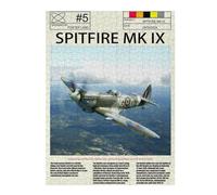 52x38cm/1000pcs Puzzles pour Adolescents Spitfire MK Aircraft Puzzles pour Adultes Jeu Manuel Défi Difficile Aidez Votre Cerveau À Faire Travailler 52x38cm/1000pcs