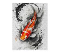52x38cm/1000pcs Puzzles pour Adolescents Splash of Koi Fish Puzzle Mural, Jouet, Décoration, Défi Difficile, Cadeau Anti-Stress 52x38cm/1000pcs