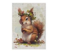 52x38cm/1000pcs Puzzles pour Adolescents Squirrel Flower Puzzle pour Adultes, Jeu De Réflexion, Cadeau pour Femmes, Défi Éducatif 52x38cm/1000pcs