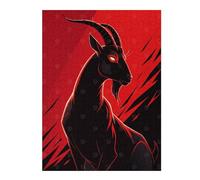 52x38cm/1000pcs Puzzles pour Adolescents Stylized Goat Illustration Puzzle pour Adultes - Jeu Familial - Niveau De Difficulté Élevé - Cadeaux De Noël Et d'anniversaire 52x38cm/1000pcs