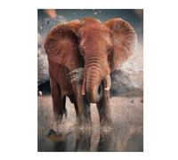 52x38cm/1000pcs Puzzles pour Adolescents The Lonely Elephant Puzzle Mural, Jouet, Décoration, Défi Difficile, Cadeau Anti-Stress 52x38cm/1000pcs