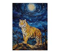 52x38cm/1000pcs Puzzles pour Adolescents The Starry Night Tiger Puzzle Anti-Stress - Décoration Idéale pour Un Anniversaire Ou Noël 52x38cm/1000pcs